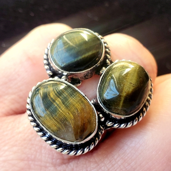 New Tiger Eye 925 Silver Ring. - Picture 2 of 16